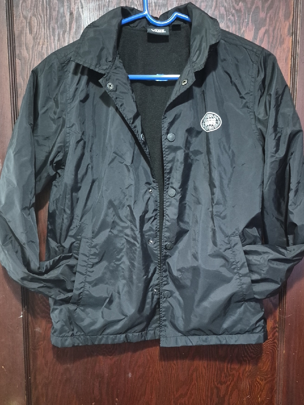 Vans Black Windbreaker Jacket with Chest Patch